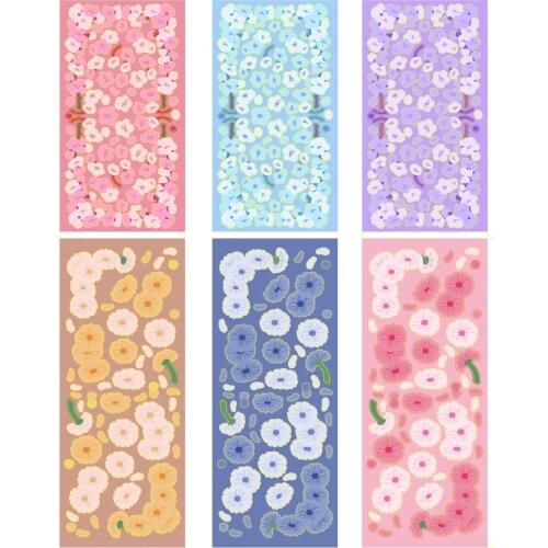Colorful Cherry Blossom Laser Kawaii Stickers Flash DIY Scrapbook Album Diary Book Stationery Decorative Stickers