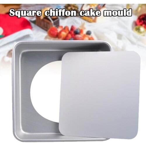 Cake Pan Aluminium Alloy Square Mould Baking Chiffon Cake Mousse Mold with Removable Bottom RE