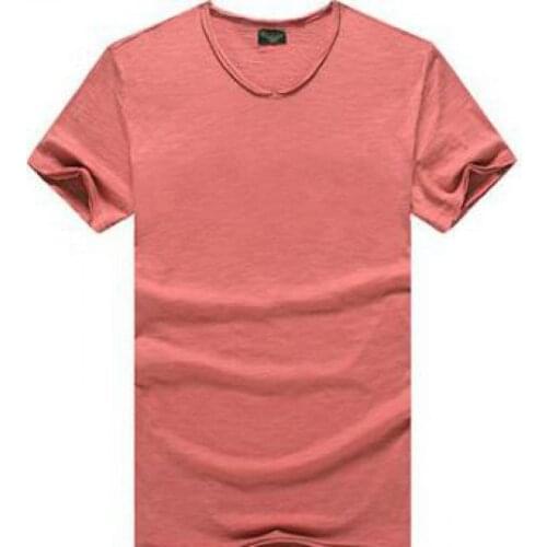 Spring/summer Fashion Light Tide Slim Pure Cotton Thin Round Collar Pure Color High Quality Casual Mens T-shirt