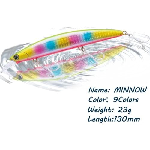 GOBYGO 1PCS 130MM 23G Minnow Fishing Lures Artificial 3D Fisheyes Floating Bass Wobblers Hard Bait Fishing Tackle Pesca Swimbait