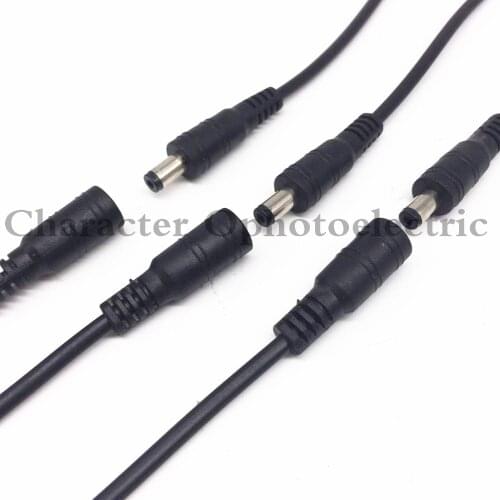 Hot Sell DC 5.5x2.1 male female Connector Plug Cable Wire For CCTV Camera and 3528 5050 LED Strip Light