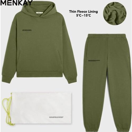 MENKAY Cotton Hooded Sweatshirts Hoodies Track Pants Joggers Women Tracksuits Two Piece Sets Sweatpants Sweatsuits Autumn Winter