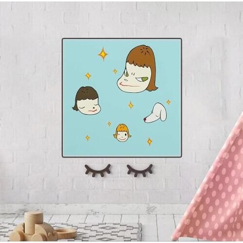 Holover Yoshitomo Nara"Star Island"Canvas Oil Painting Japanese Manga Unframed Cartoon Wall Art Home Decoration Aesthetic