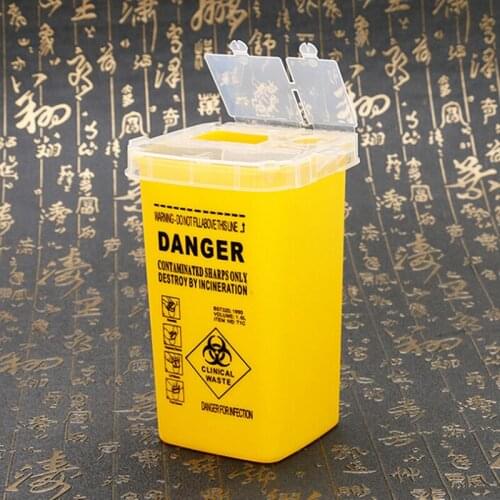 1 Pcs Biohazard Needle Disposal for Medical Dental Tattoo Yellow Sharps Container