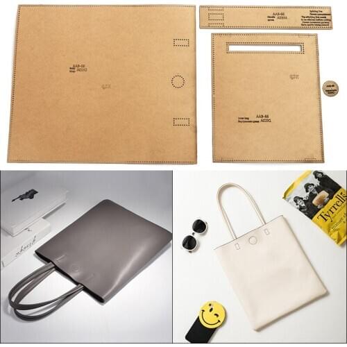 Making Leather Hand Bag Kraft Paper Template Single Shoulder Bag Mould Sewing Stencil Drawing DIY Leather Craftwork Supplies