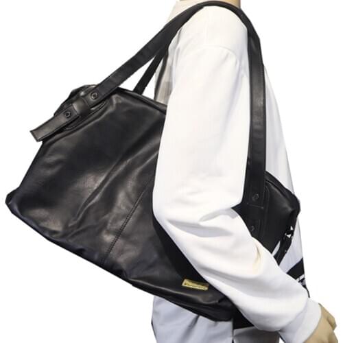 Korean Fashion Design Mens Handbag Tote Laptop Bags Large Capacity Male Travel Bags Leather Shoulder Messenger Bags for man