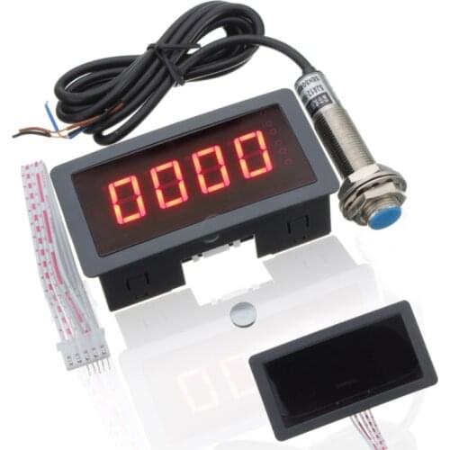 1 set of red digital LED tachometer + magnetic block + sensor