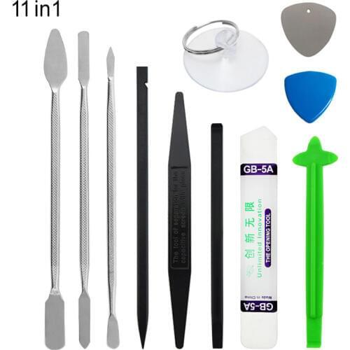 UANME 11in1 Metal Spudger Set Nylon Opener for iPhone Tablet Computer Pry Opening Tools Mobile Phone Repair Tools Kit