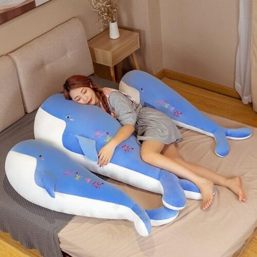Cute Cartoon Whale Doll Soft Plush Stuffed Pillow Toy Appease Baby Sleeping Pillow Hugs Room Decor Toys for Children Presents