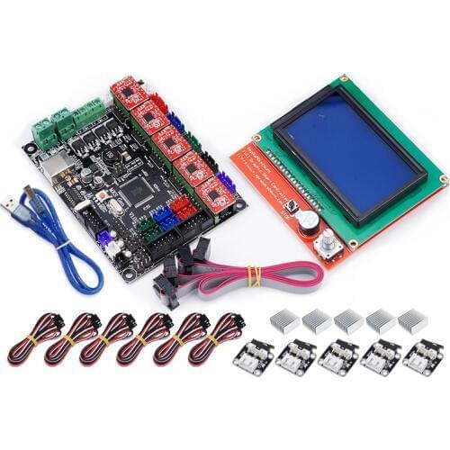 MKS Gen L v1.0 Integrated Mainboard Board Fit Ramps1.4/Mega2560 R3 +12864 LCD +5pcs A4988+Limit switch for diy 3d printer parts