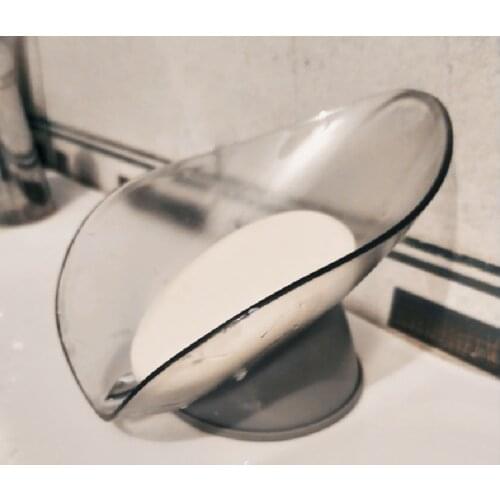 New Leaf Shape Soap dish for bathroom Holder Non Slip soap Box Drainage Case Bath soap rack pink gray blue 2021 new