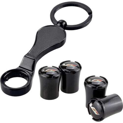 Car Wheel Tire Valve Capes For Cadillac SRX CTS Escalade XT5 ATS BLS Tiburon Anti Theft Waist Shape Tyre Air Cover With Wrench