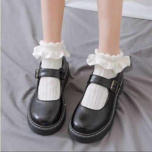 2021 Ruffle Woman Socks Lolita Short Socks Cosplay Costumes Accessories Nylon Lace Socks Anime Cartoon Sweet Girl Gift