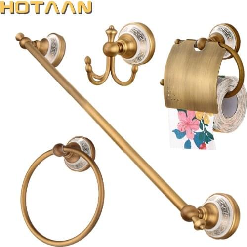New Free shipping,solid brass Bathroom Accessories Set,Robe hook,Paper Holder,Towel Bar,Towel Ring,bathroom sets,HT-813200-A