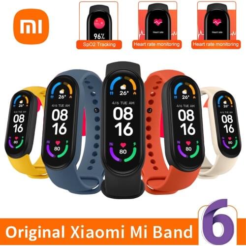 Original Xiaomi Mi Band 6 Sport Wristband Sleep Heart Rate Fitness Tracker Bluetooth 1.56" AMOLED Waterproof Smart Band Bracelet