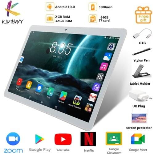 KIVBWY Tablet 10.1 inch LTE 4G Phone Call Tablets Octa Core Android 8.0 Tablet pc 6G+64G WiFi GPS Bluetooth Dual SIM IPSScreen10