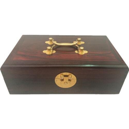 Redwood crafts Authentic Rosewood / Rosewood double mirror jewelry box storage box tenon joint structure g