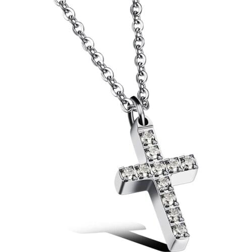 Simple retro short cross necklace, creative clavicle chain, womens diamond pendant pendant