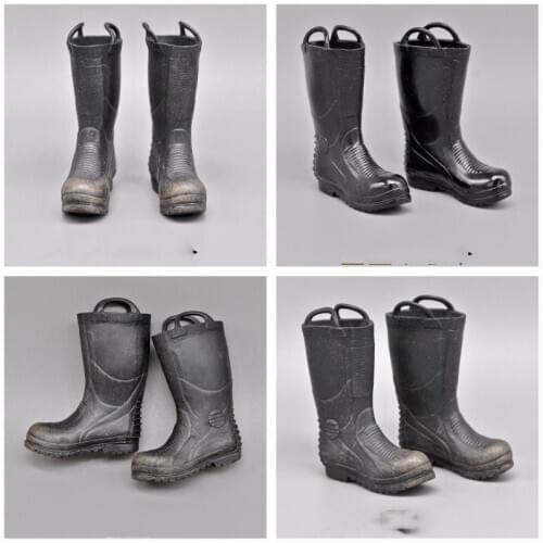 1/6 Scale EB Black Firemans Safe Anti- Sleep Boots Shoes Models for 12''Figures Accessories Toys Gifts Collections DIY