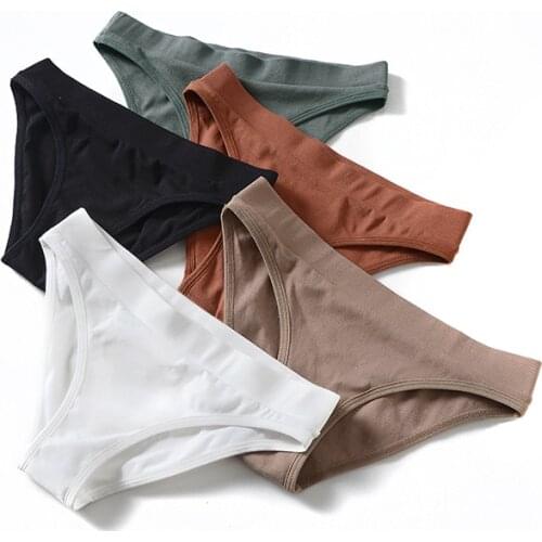 Sexy underwear womens pure cotton underwear comfortable elastic thread wide side hip-wrapped panties seamless sports panties