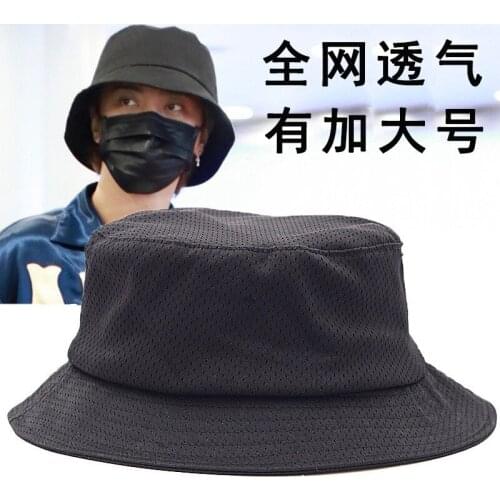 Thin Breathable Fisherman Hat with Big Head and Short Brim Basin Hat and Mesh Sunshade Hat Fishing Hats