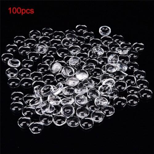 100pc Crystal Clear Smooth Bead No Hole 6/8mm Round Transparent Flatback Glass Half Ball Cabochon For Jewelry Making Supplies