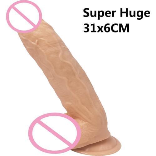 Super Thick Huge Dildo 31CM Extreme Big Realistic Dildo Sturdy Suction Cup Soft Penis Dick Dong Sex Product for Women Sex Toys