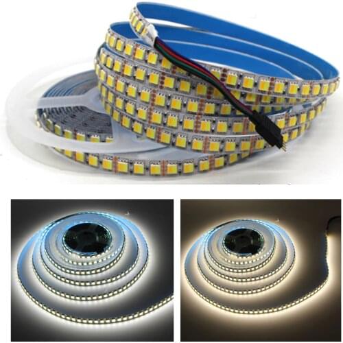 CCT Dual White Warm White & White 2 in 1 Chip LED Strip light SMD 5050 / 5025 60/120 Leds /m Tape lamp Color Ajustable DC12V/24V