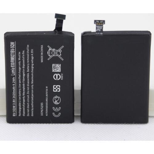 2pcs/lot BV-5QW internal phone replacement battery for Nokia Lumia 930 RM927 BV5QW 2420mAh polymer battery