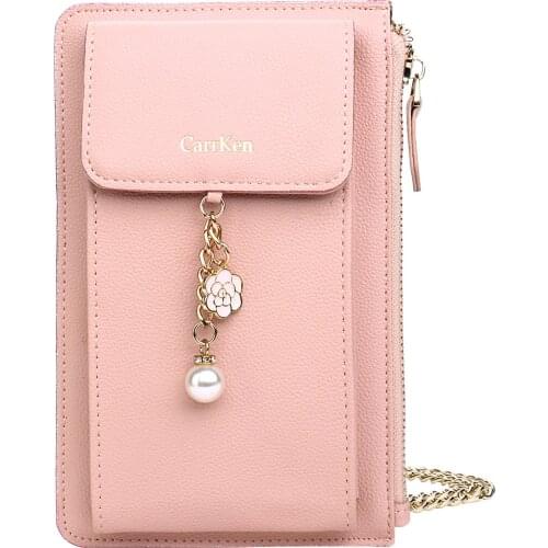 Mobile Phone Bag For Women Card Slot PU Leather Crossbody Bags With Adjustable Shoulder Strap Shopping Handbag Large Capacity