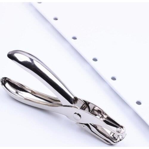1pc Metal Single Hole Punching Pliers Punching Diameter 6mm Paper Depth 16mm Hand-Held Manual Puncher Office Stationery