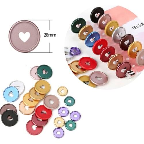 100PCS 28MM Binding Discs Heart Binder Rings For DIY Notebooks Mushroom Hole Discbound Expansion Planners Office Supplies