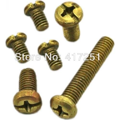 100 pieces Metric M5*16mm Brass Cross Recessed Pan Head Screws Fasteners