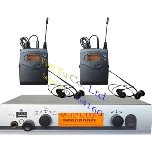 2 Receivers Wireless in ear Monitor System with USB Personal in-ear monitor System Stage ear Monitors dj equipments 40 channels