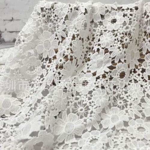 2Yards White African Cord Lace Fabrics 2018 High Quality Guipure French Lace Fabric For Nigerian Women Dress Milk Silk Material