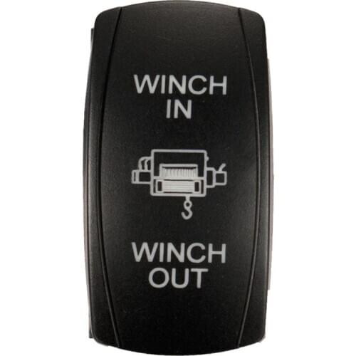 7Pin Laser Momentary Rocker Switch Winch In Winch Out 12V ON-OFF-ON LED Light blue