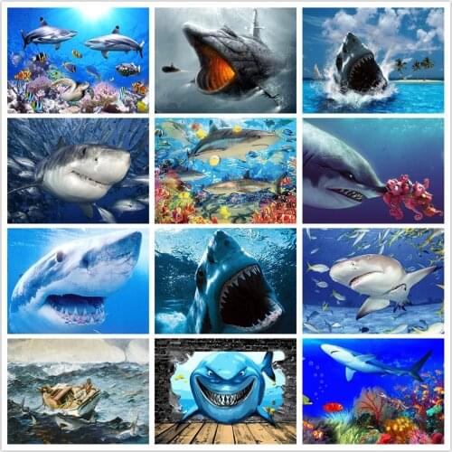 5D DIY Diamond Painting Deep Sea Shark Cross Stitch Kit Diamond mosaic Diamond Embroidery diamond paint Diamond painting