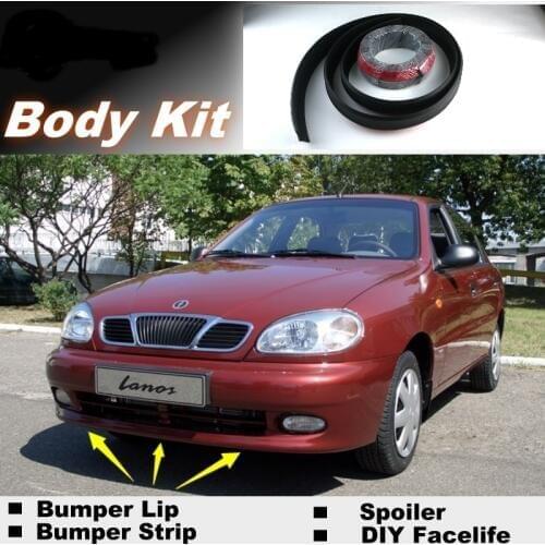 NOVOVISU For FSO Lanos Bumper Lip Lips / Top Gear Shop Spoiler For Car Tuning / Body Kit + Strip