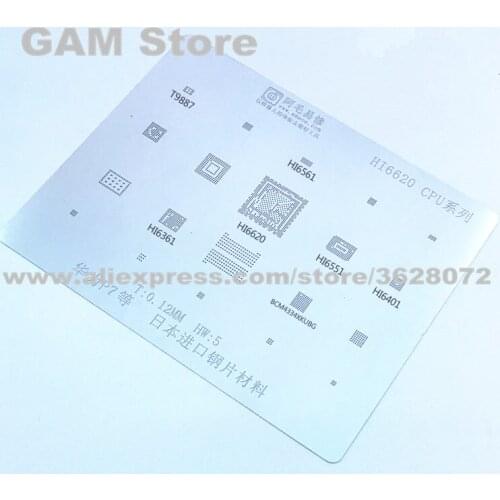 For Huawei P7 BGA Stencil HI6561/6551/6401/6361 BCM4334XKUBG T9887 Reball Chip Pin Tin Plant Net Solder Heat Template HW5