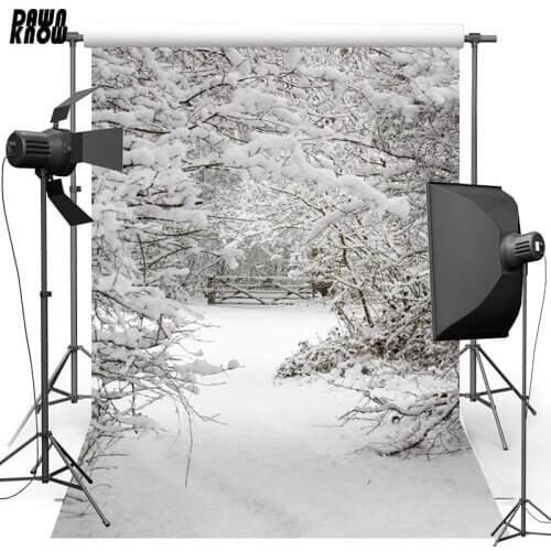 DAWNKNOW Merry Christmas Photo Background Fotografia Snow Forest Tree Photography Backdrop Photocall Children Photo Studio lv894