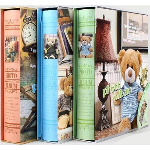 New Arrival Teddy Bear Photo Album Scrapbook Interleaf Type Classical Cartoon 200 Sheets 6 Inch Photo Album Kid Gift
