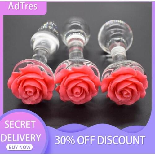 Smooth Crystal Glass Butt Plug Erotic Vagina Anal Rose Dildo Bead Fake Penis Adult Sex Toy for Women Men