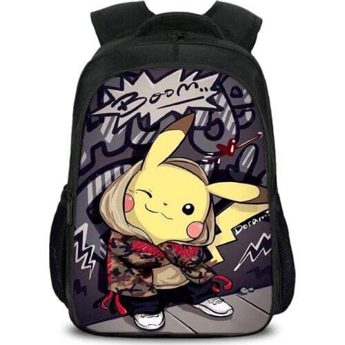 Takara Tomy Pokemon Cartoon Anime Kawaii Backpack Boy Large Capacity Pikachu Childrens Lightweight Backpack Laptop Student Bag