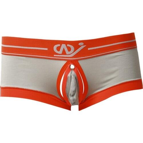 Sexy Male Underwear Men Boxer Shorts Cotton Blend Open Front Sexy Mens Boxers Sheath Male Boxershorts Sleepwear Panties