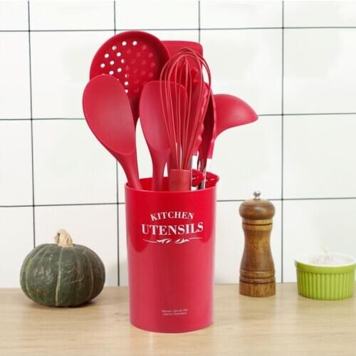 Silicone Cooking Utensils Set Non-Stick Spatula Shovel kitchen Cooking Tools Set With Storage Box Kitchen Tool Accessories