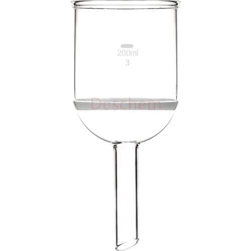 200ml,Glass Buchner funnel,3# Sand Core Coarse Filter, Straight Drop Tube