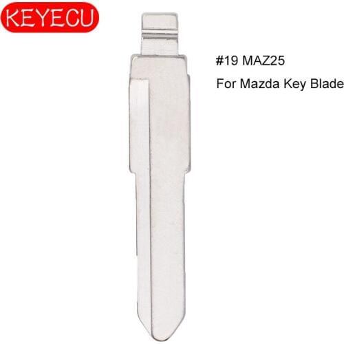 KEYECU 10PCS KEYDIY Universal Remotes Key Flip Blade 19#, MAZ25 for Mazda