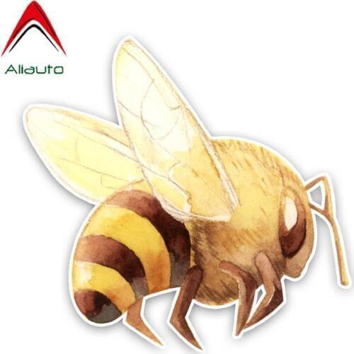 Aliauto Funny Car Sticker Hand Painted Bee Decal Accessories PVC for Volvo S60 Lifan X60 Hyundai Tucson Suzuki Touran,13cm*13cm