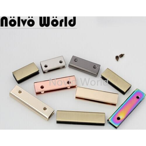 100pcs 20mm 25mm 34mm 38mm 7 colors bag purse strap decoration end clips by screws,high quality square strap cover clasp