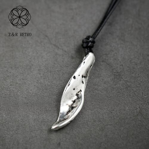 Vintage Silver Color Jewelry For Women Pendants Long Necklace Handmade Geometric Statement Suspension Christmas Accessories Gift